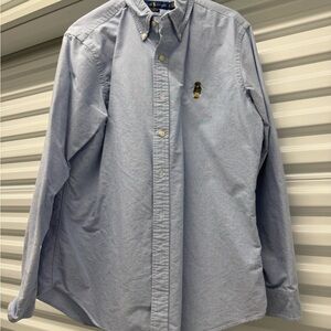 Polo Ralph Lauren Light Blue Casual Shirt w/ teddy bear logo